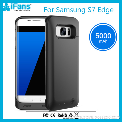 Customized Back Up Battery Charger Case For Samsung S7 Edge 5000mAh Rohs OEM